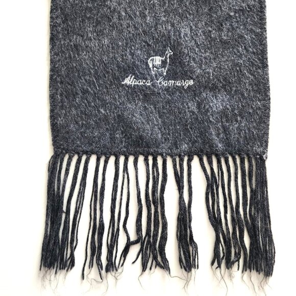 Alpaca Camargo dark gray wool scarf - Picture 3 of 7